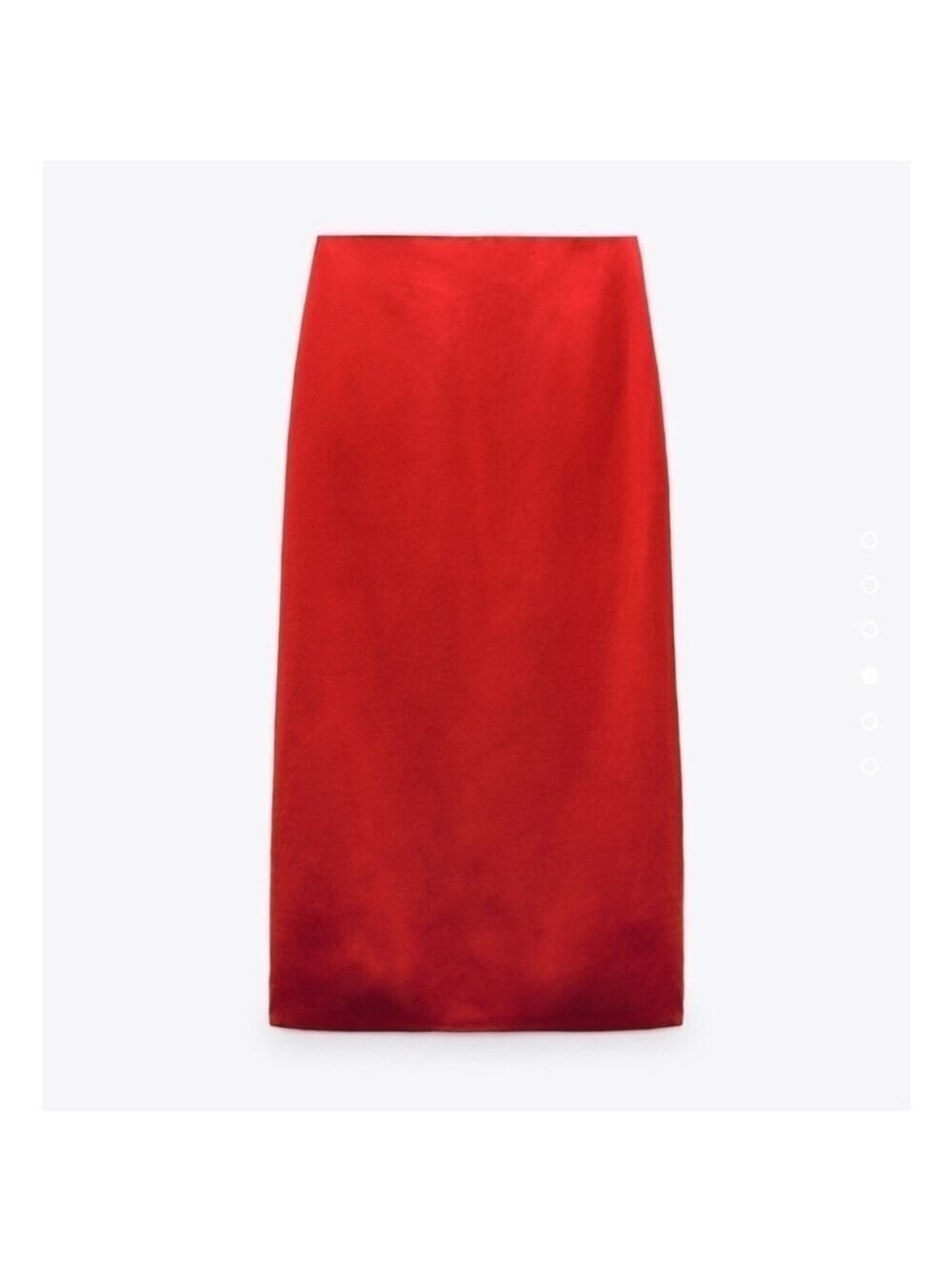 Zara red satin effect midi slip skirt NWT